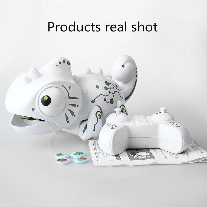 Zdalnie sterowane zabawkowe roboty kameleon zwierzęta zmienne światło Model elektroniczny zwierząt inteligentny pilot robot zabawka urodziny prezenty 2.4GHz