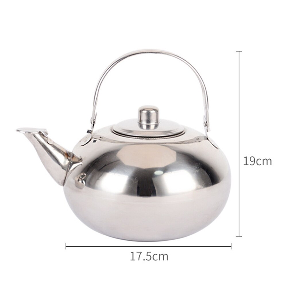 Vattenkokare i rostfritt stål, lös tekokare, vattenkokare, metallkanna med avtagbar tesil, silver