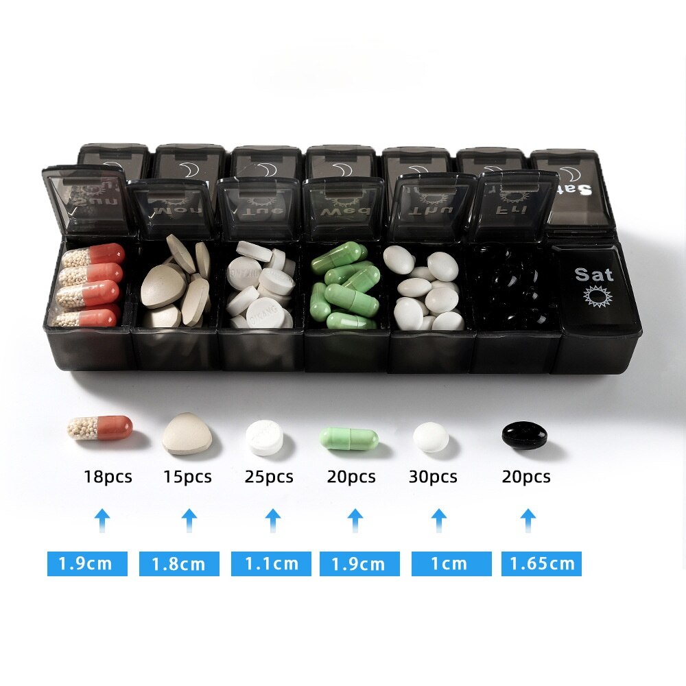 1/2 Pack 7 Dagen Wekelijkse Pill Case 28 Grids Geneeskunde Tablte Dispenser Organizer Pillendoosje Pill Organizer Container