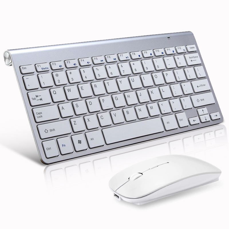 Draadloze Toetsenbord En Muis 2.4G Usb Mini Toetsenbord Muis Combo Kit Ergonomisch Toetsenbord Met Muis Set Voor Laptop Computer tv Pc: White Keyboard Mouse