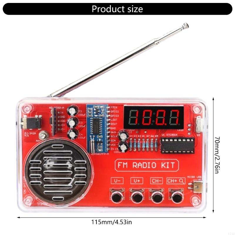 E74D 50-108MHz DIY FM Radio Kit for Soldering Practice and Circuit Learning Assemble Own FM Receiver