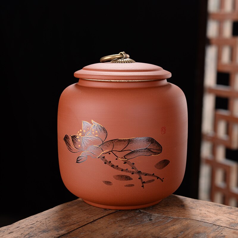 JIA-GUI LUO céramique thé Caddies boîtes à thé en céramique conteneur boîte à thé sac à thé boîte de rangement thé stockage café conteneur D032: 13