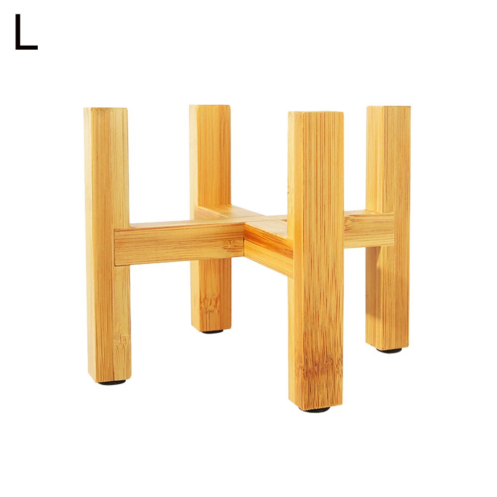 Maceta de madera duradera, bandejas para macetas, maceta, soporte para bonsái de pie fuerte para jardín, casa, estante de exhibición para plantas en interiores: L