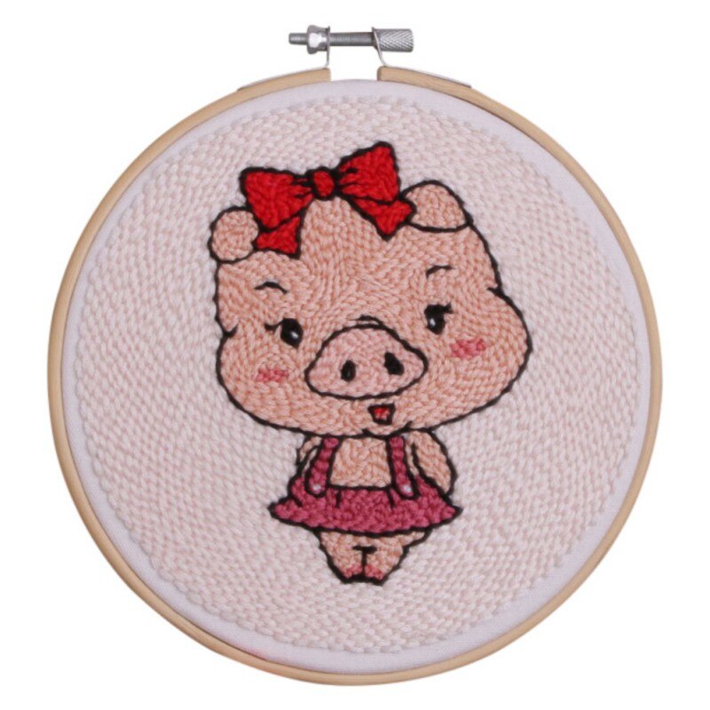 Söta gör-det-själv band djur bandgjorda broderi kit för barn handarbetssatser korsstygn konst hantverk sömnad dekor 15*15cm timmar: M