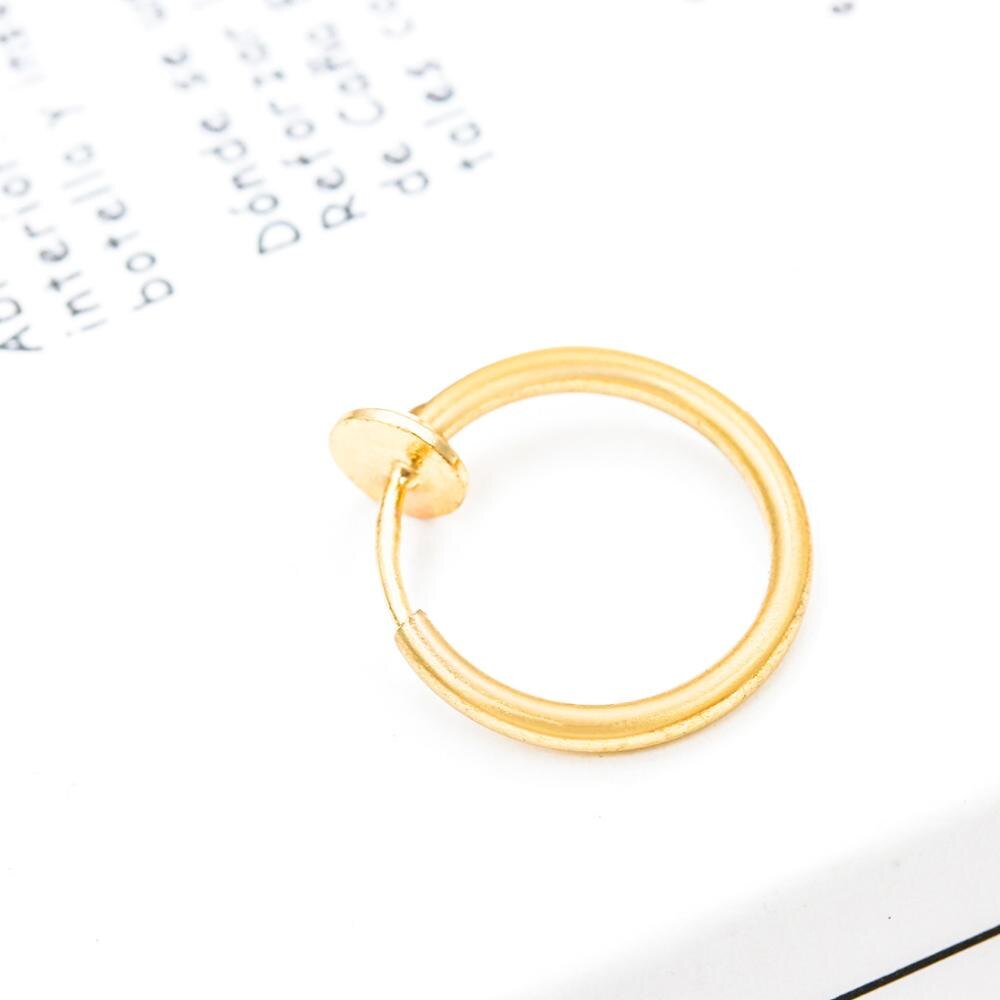 1PC Punk Felsen Ohr Clip Manschette wickeln Ohrringe Auf Gefälschte durchbohren Nase Lippe Band Ringe Für Frauen Männer unisex Punk Clip Ohr schick Schmuck: Gold