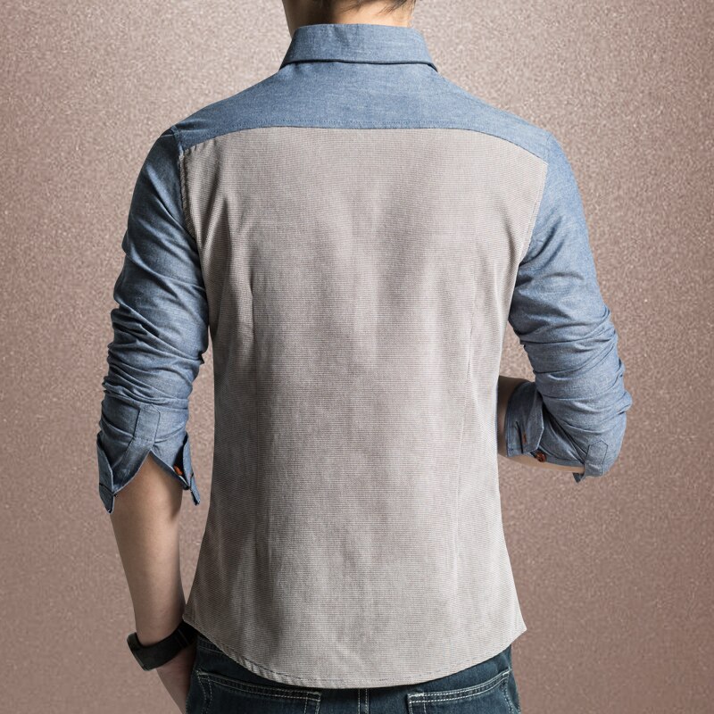 Miacawor original herreskjorte fritidsskjorter slim fit langermet camisa masculina camisa social plus størrelse  c215