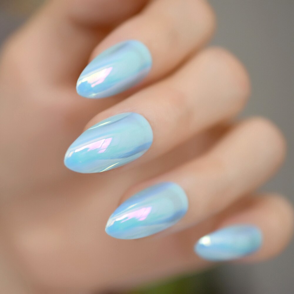 Zwart Ombre Franse Nagels Sharp Ending Acryl Nail Tips Glitter Gel Cover Gradiënt Wees Nagels Valse met Lijm Tabs: Z859