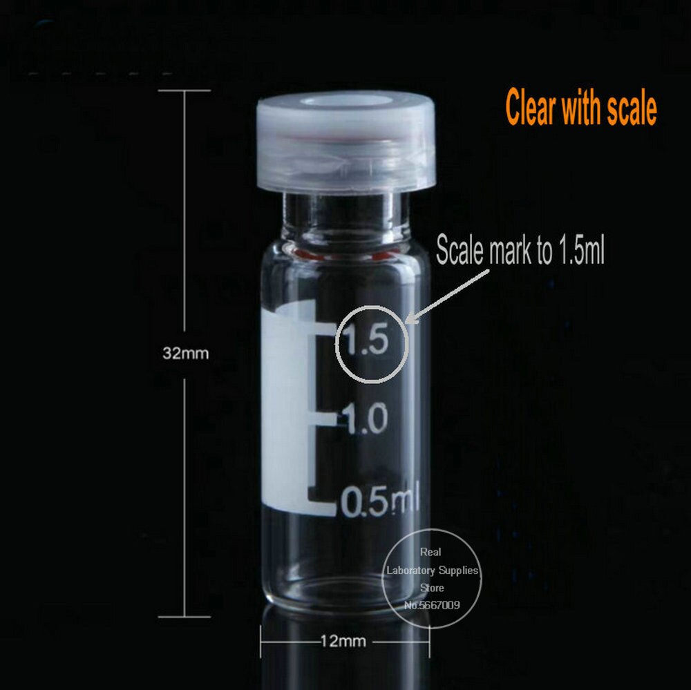 100pcs/lot 2ml lab glass clear/brown liquid chromatography glass sample bottle Bayonet-type automatic headspace injection bottle