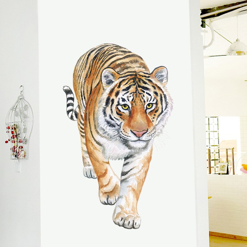 Tiger Animal Wall Murals Wallpaper Sticker Kids Bedroom Decoration Living Room Home Decor Removable Decovative Nursery Decal Art