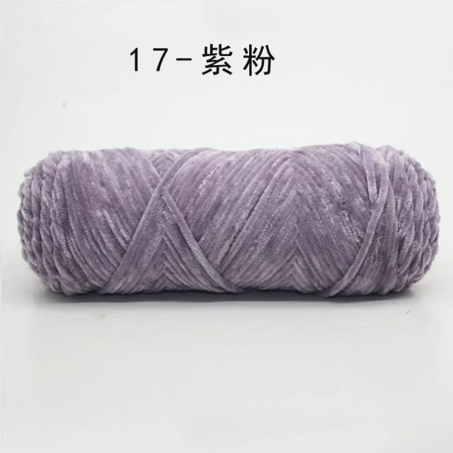 Chenille Gold Velvet Yarn Soft Silky Yarn Knitting Craft Yarn warm& comfortable Use for Knitting Scarf Hat & blanket: 17