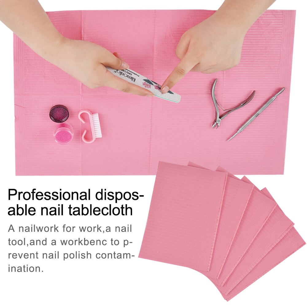 Mantel desechable para manicura, almohadilla de limpieza plegable para el cuidado de las uñas, resistente al agua, para manicura, 50 o 125 unidades