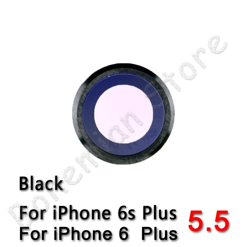 Para iPhone 6 6s Plus, cristal de zafiro, cámara trasera, Lente de Cristal, anillo, cubierta, piezas de repuesto originales: 6s Plus Black