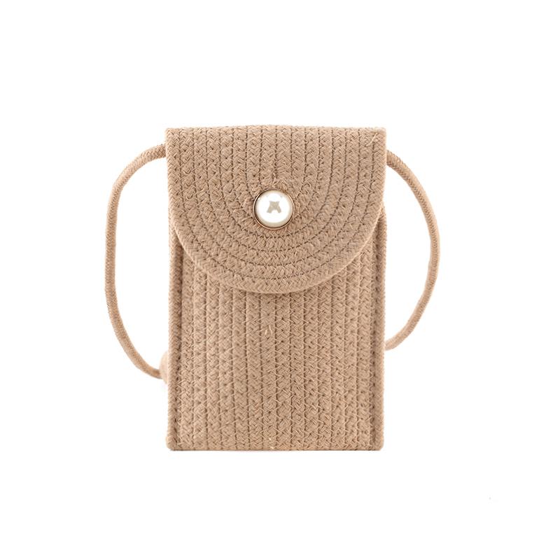 Mode Vrouwen Mini Crossbody Tas Katoen Zomer Meisjes Schoudertas Vrouwelijke Messenger Bag Handtassen Bolso Bandolera Para Mujer: Khaki