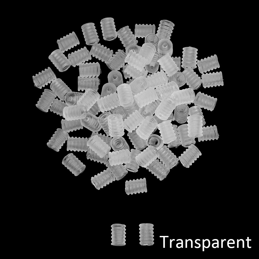 100 Pcs Silicone Flat Spiral Buckle Adjustable Bead Anti-slip Mask Buckle Elastic Band Cap Stopper Ear Cord Drawstring Button: transparent