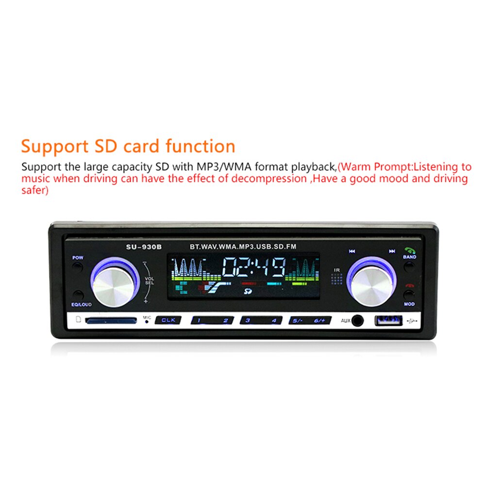 Single 1 DIN Head Unit USB Flash Drive MP3 Player SU-930B BT AUX-input Car Radio Unique Parts Portable Car Ornaments