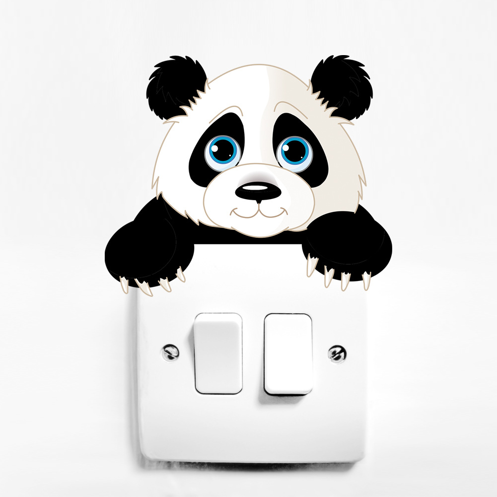 Household Cute Cartoon Animal Wall Stickers Decorative Socket Switch Stickers Children Bedroom Living Room Wall Stickers