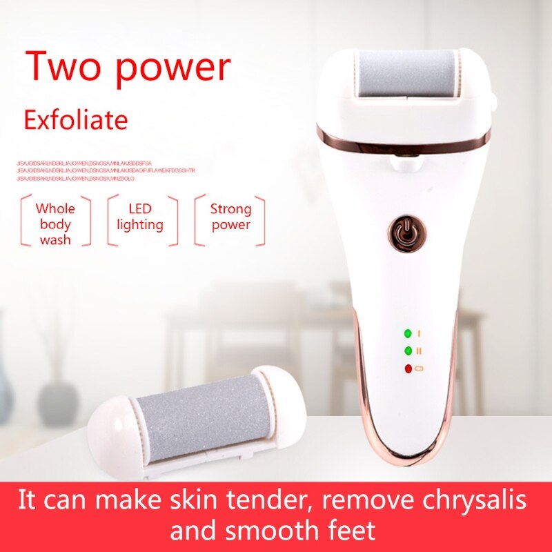 Electric foot callus rechargeable foot file with 3 grinding heads and waterproof foot care tools