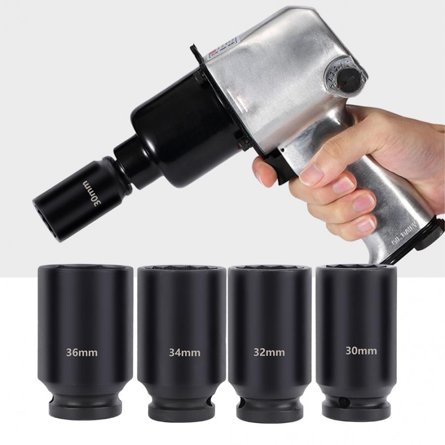 4Pcs 1/2Inch Drive Impact Socket High Hardness Chrome Molybdenum Steel Double Hex