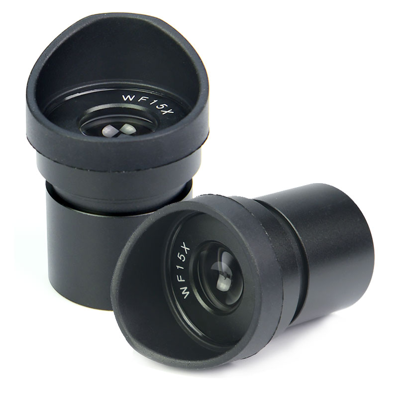 Lente de microscopio ocular 15X, montaje de campo amplio de 15mm, 30 30,5mm con oculares para reparación de microscopio binocular estéreo, inspección PCB, 2 uds.