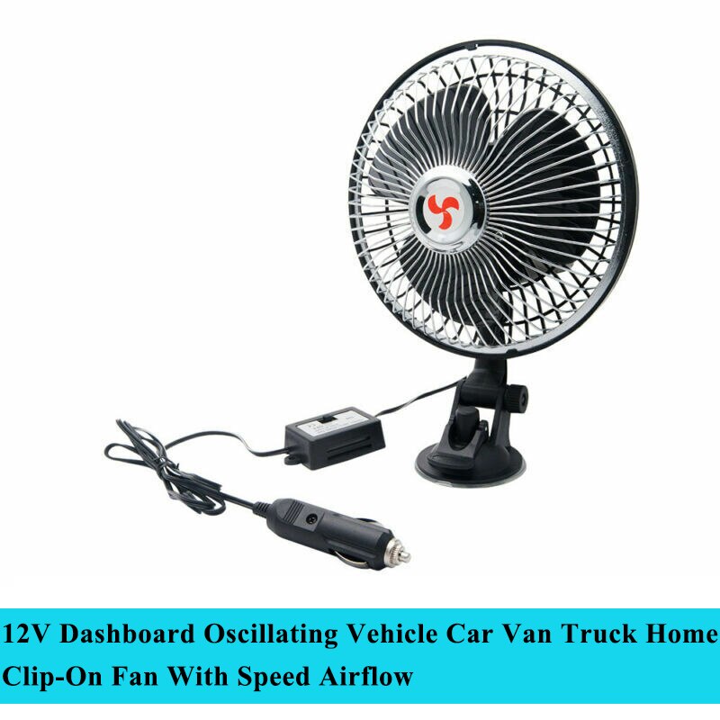 12V/24V 6" Powerful Lorry Truck VAN Fan with Speed Control All-Round VAN Cooling: 12v