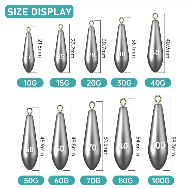 10 Uds 10g 15g 20g 30g 40g 50g plomo de pesca peso grande peso de fundición lejana plomo de pesca de mar para accesorios de aparejos
