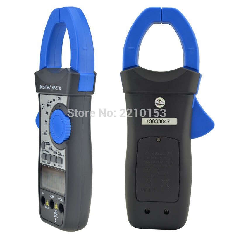 HoldPeak DC/AC Auto Range Digital Clamp Meter Frequency Duty Cycle Relative Value Dual Display Multimeter HP-870C