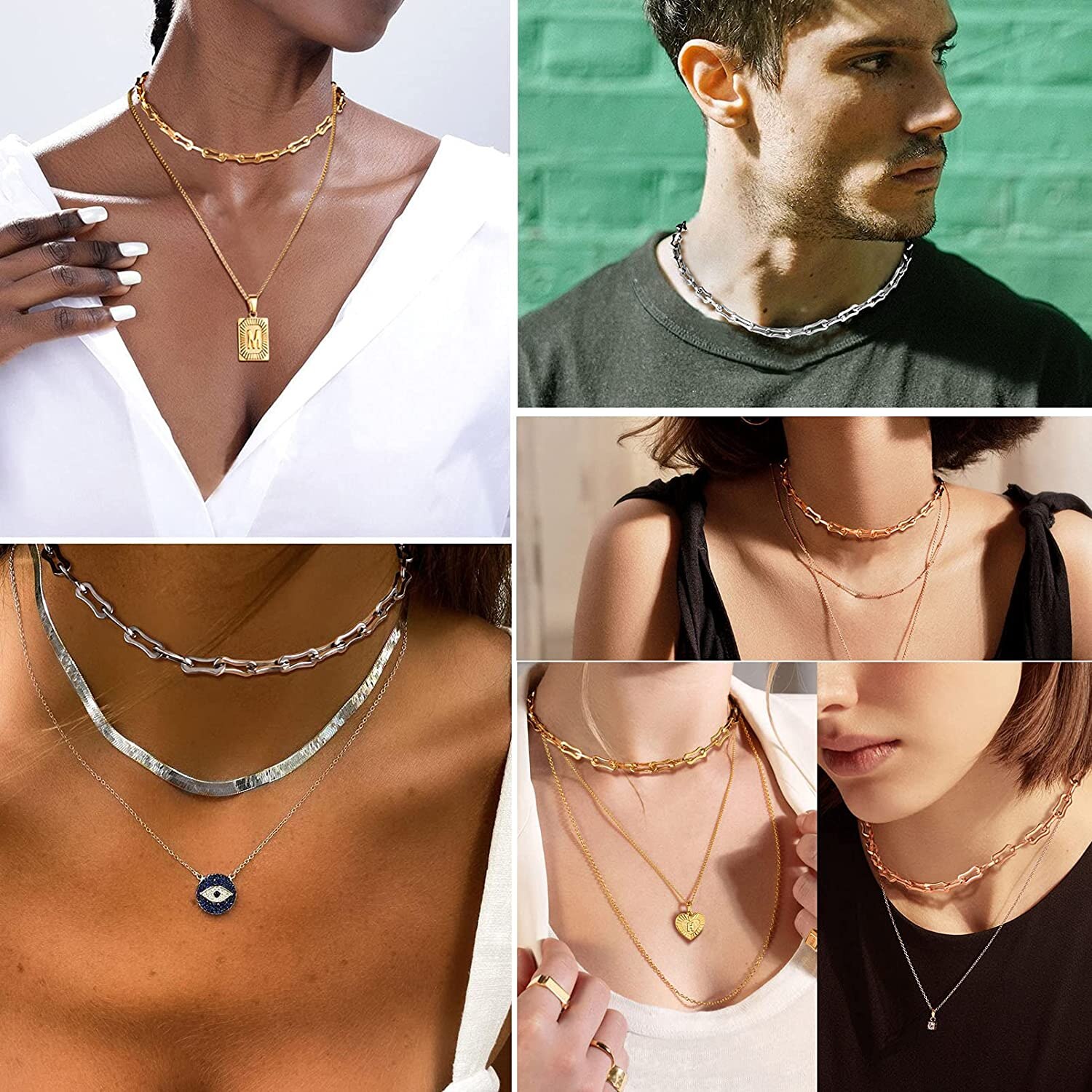 Stainless Steel Chains Hand made Link Necklaces Silver Color Jewelry Never Rub Off Choker