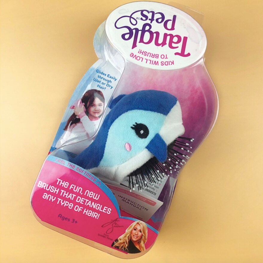 The Cute Children's Pet Plush Comb Is Suitable For Any tType Of Hair Movable Plush Comb: Blue