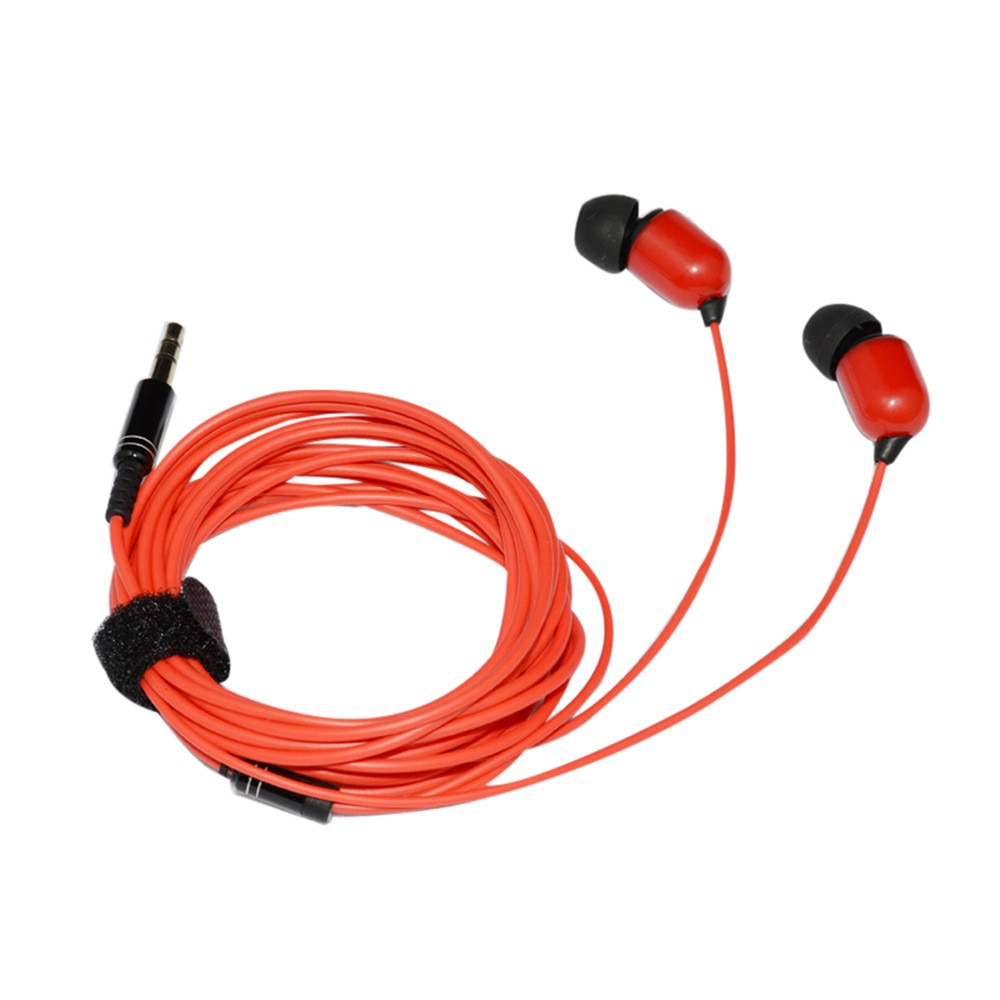 3.5 Mm In Ear Oordopjes MP3 Contrabas 3 Meter Lange Oortelefoon Bedrade Oortelefoon Oordopjes Voor Anker Karaoke Sport cascos Musica: Rood