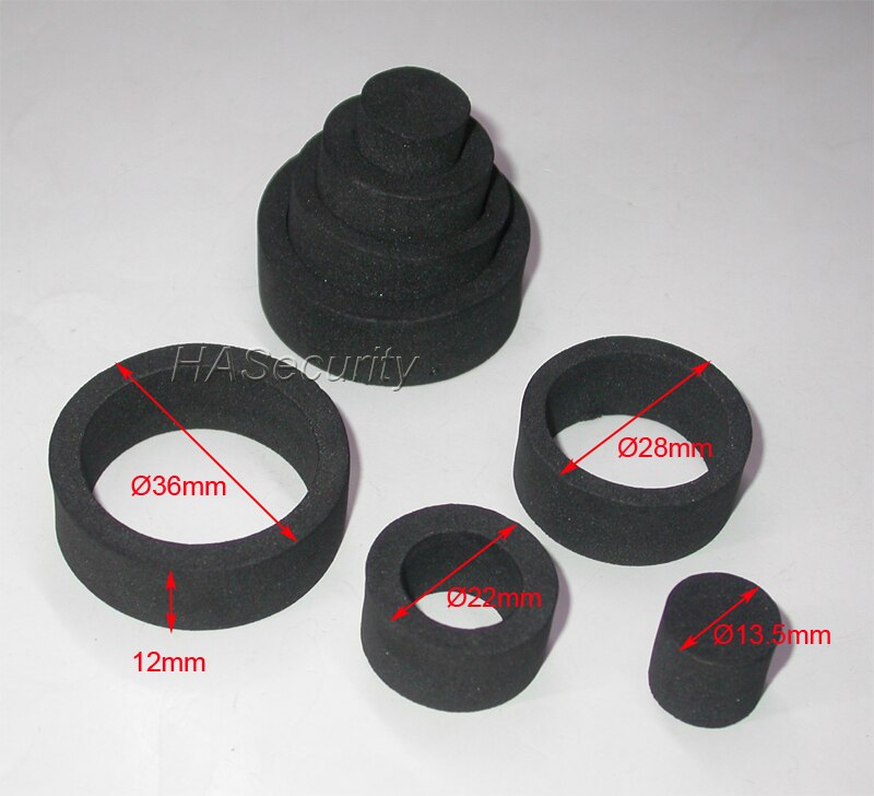 36-28-22-12mm (4pcs) plastic Foam / Spacer for CCTV LENs to block IR lights security camera installation assembly
