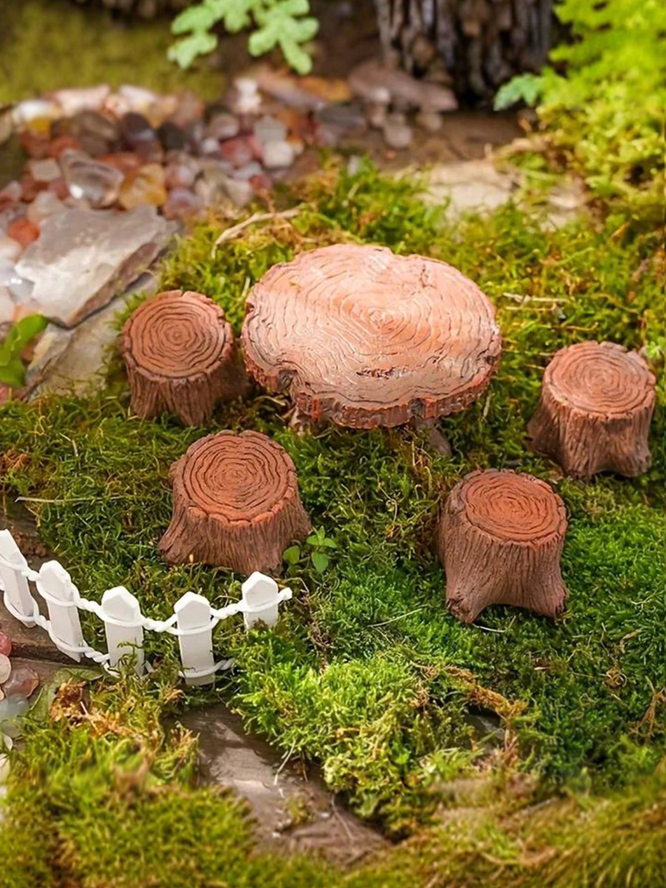 5 miniature tree stump garden art accessories resin decoration, garden landscape accessories, resin crafts