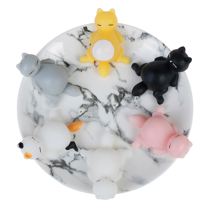 Mini Squishy suave lindo gato de color antiestrés bola divertida estrés Squishies Squeeze juguetes Mochi Abreact alivio pegajoso eliminar mascotas