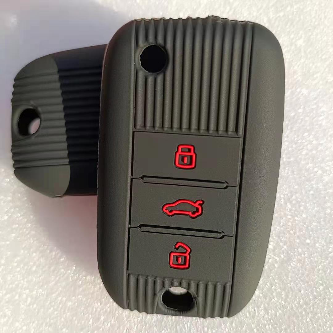 Estuche protector de llave para coche MG ZS, funda de silicona plegable, mando a distancia, 3 botones: black 2