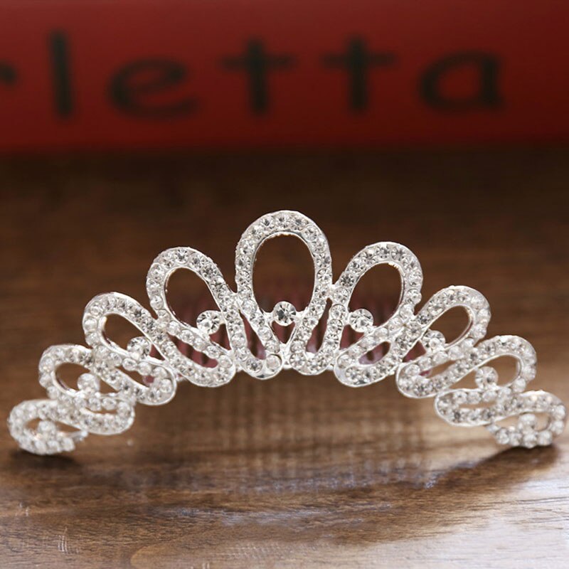 FORSEVEN Mini Silber Farbe Perle Strass Kristall Frauen Mädchen Prinzessin Diadem Hochzeit Haar Kamm Stil Tiara Krone Haar Schmuck: Style 10