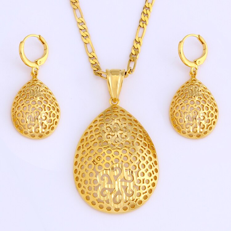 Adixyn Bohemian Etnische Sieraden Goud Kleur Ketting/Oorbellen/Hanger voor Vrouwen Verjaardag/Party N08231