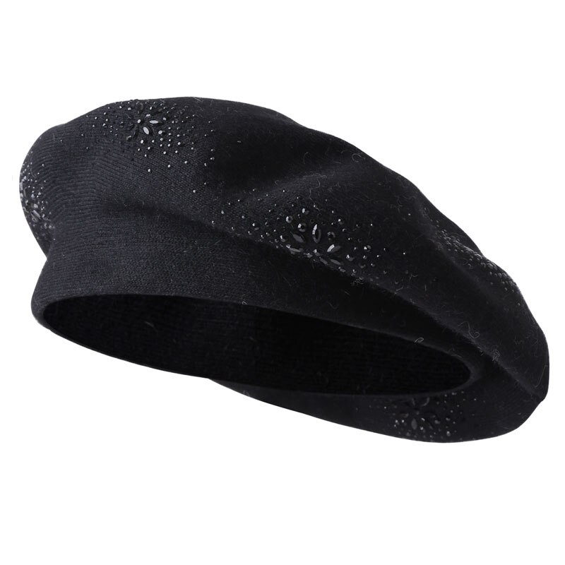 Vinter baskermössor för kvinnor ullstickade enfärgade basker kvinnliga mössor tjej höstvarma gorros märkes huvmössor