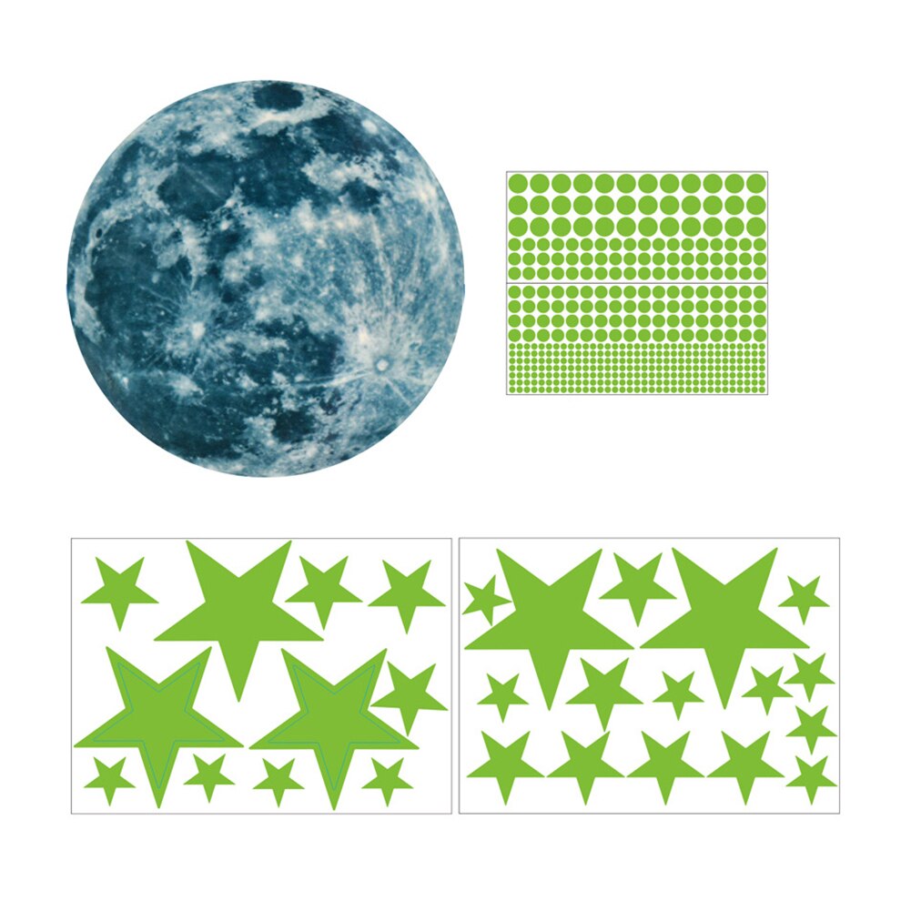 435 Stks/set Lichtgevende 3D Star Moon Dot Muurstickers Kinderkamer Slaapkamer Plafond Woondecoratie Fluorescent Glow In The Dark diy: Default Title