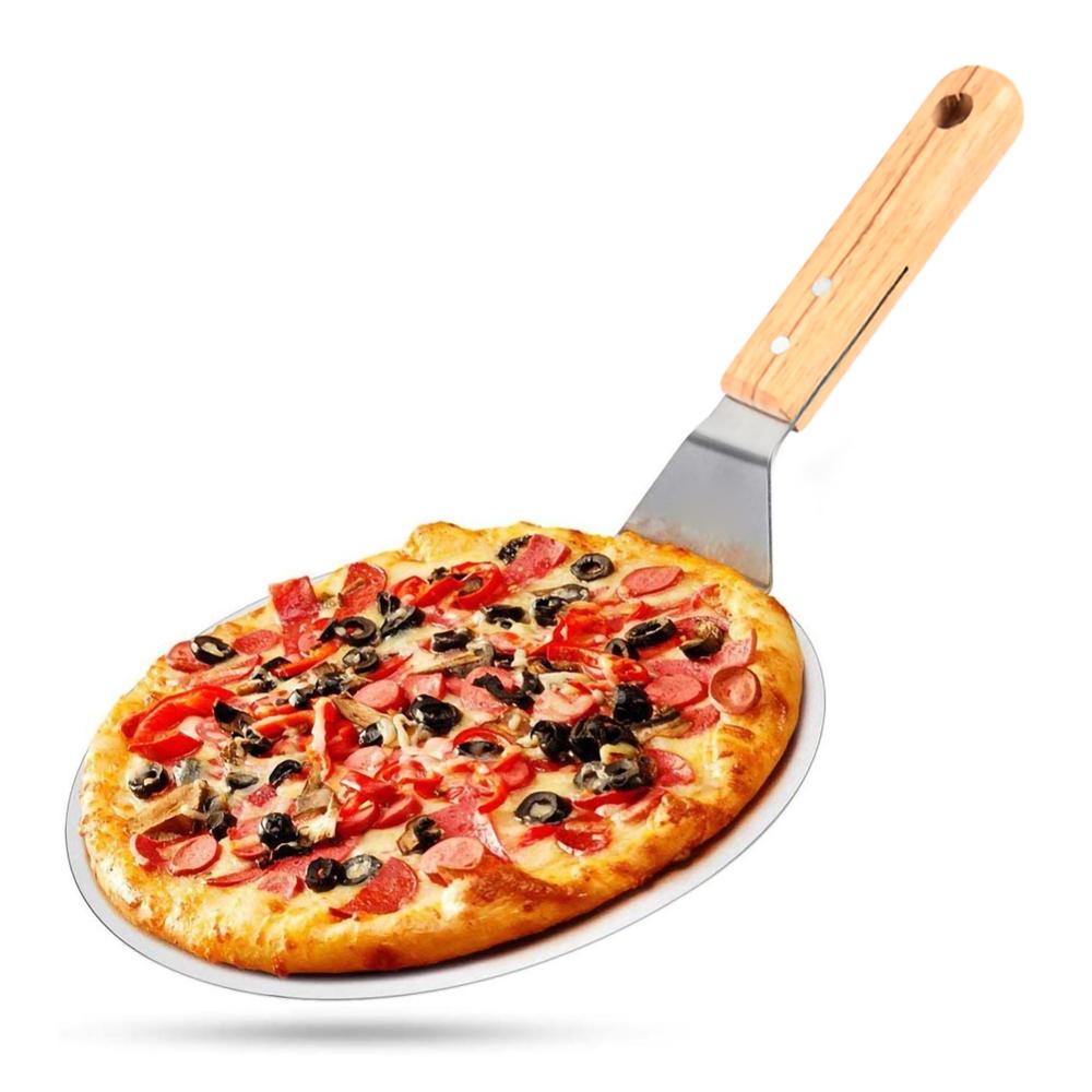10 Inch Rvs Pizza Schil Paddle Grote Spatel met Houten Handvat voor Bakken Zelfgemaakte Pizza Brood Keuken Accessoires