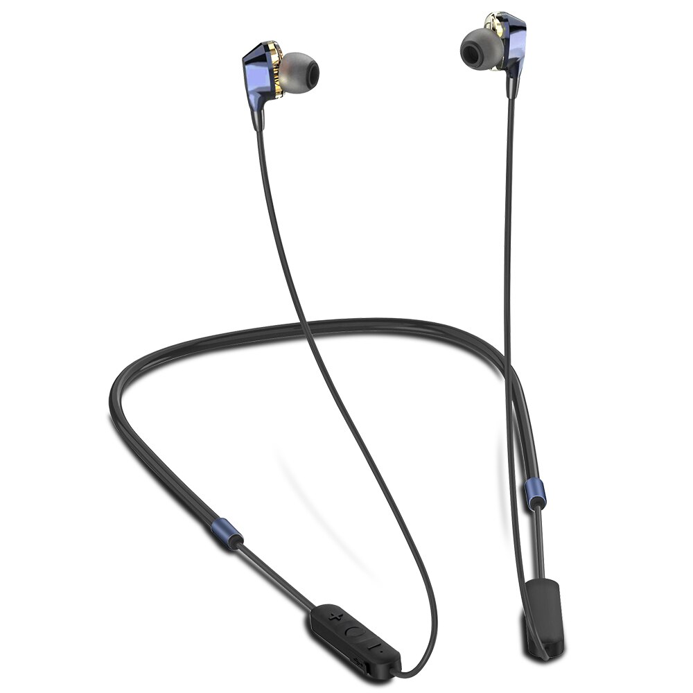 ALWUP G01 Bluetooth Earphone Wireless Headphones Four Unit Drive Double Dynamic Hybrid Deep Bass Earphone for Phone with mic 5.0: G02-BK