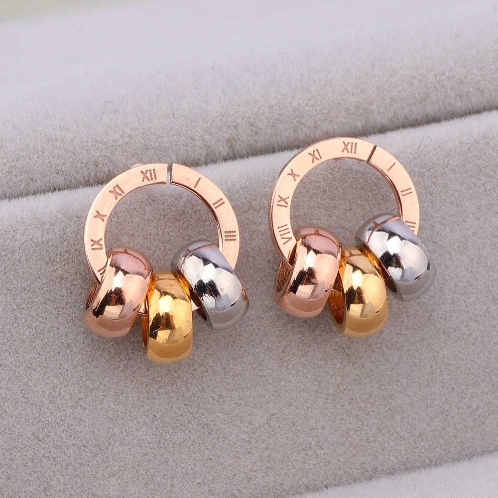 Bjioux E1750 – boucles d&#39;oreilles à chiffres romains en acier inoxydable, pour femmes et filles, meilleurs bijoux de , pour femmes