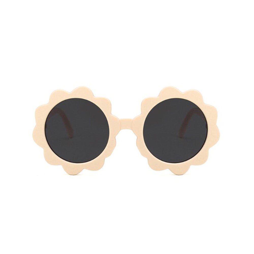 1Pc Vintage Kids Zonnebril Baby Zonnebril Ronde Bloem Gafas Baby Kinderen UV400 Sport Zonnebril Meisjes Jongens Oculos De Sol: Beige B