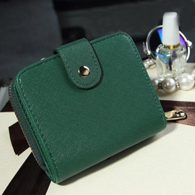 Del raccoglitore Della Signora Delle Donne Della Borsa Del Raccoglitore Della Frizione Breve Piccolo Supporto di Carta del Sacchetto verde nero rosa DELL'UNITÀ di elaborazione In Pelle con zip portafogli billetera mujer