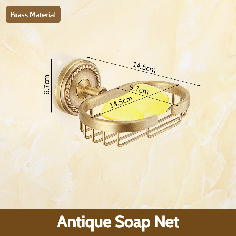 Antieke badkameraccessoiresets van geborsteld messing: handdoekrek, toiletpapierhouder, zeephouder, handdoekrek, badkamerbeslagsets: Groente