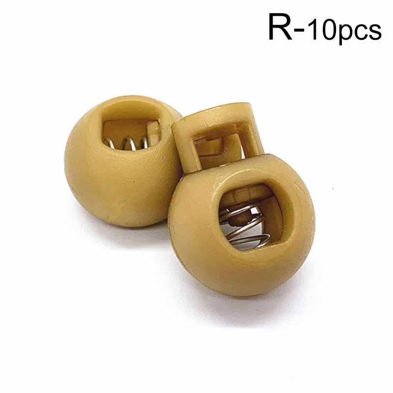 Cierre de cable de resorte de bola redonda de plástico, Clip de tope de cordón ajustable de Color sólido para ropa deportiva, accesorios de ropa DIY, 10 piezas: R