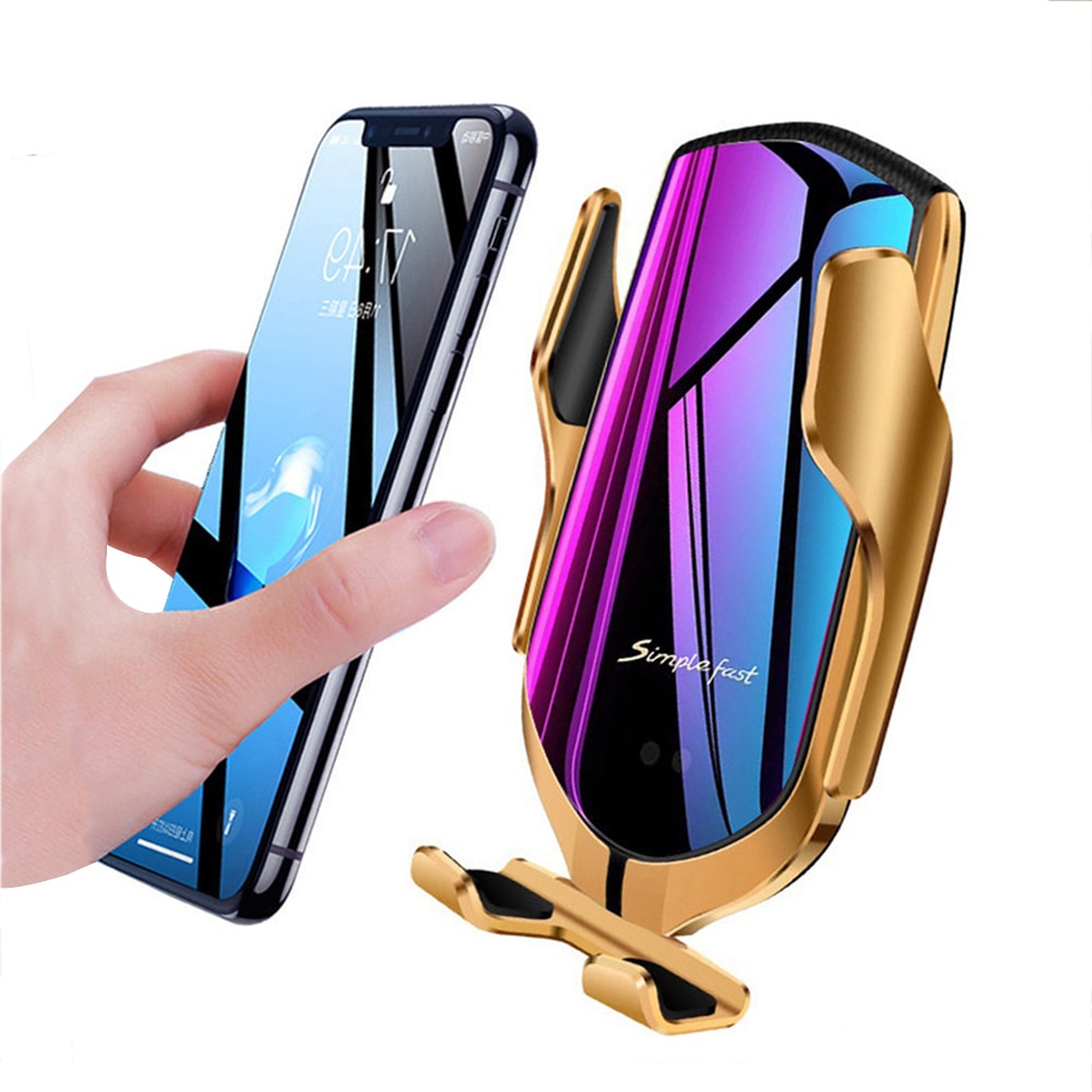 Car Wireless Charger - 10W Fast Charging Holder - Qi Compatible for iPhone, Samsung