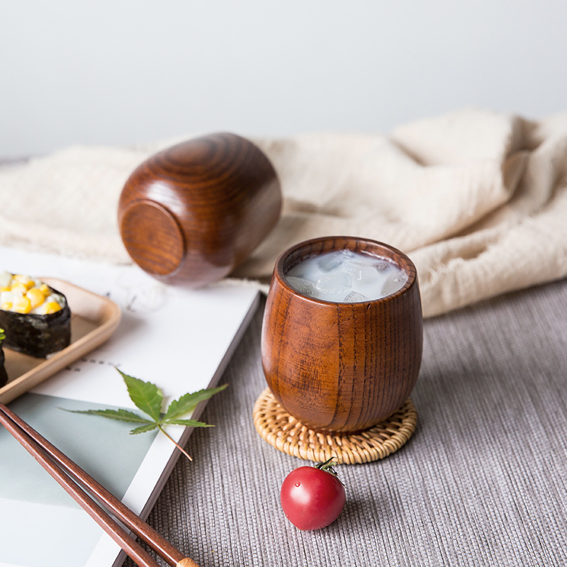 Upors naturalny drewniany kubek z jujube, ekonomiczna japońska filiżanka robić herbaty, ekologiczne drewniane filiżanki robić mleka i piwa, Espresso, akcesoria kuchenne