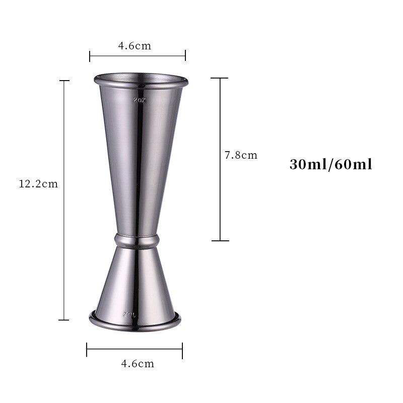 Slim Stainless Steel Measuring Cup Commercial Jigger Cocktail Bar Jigger Double Spirit Bartender: Black