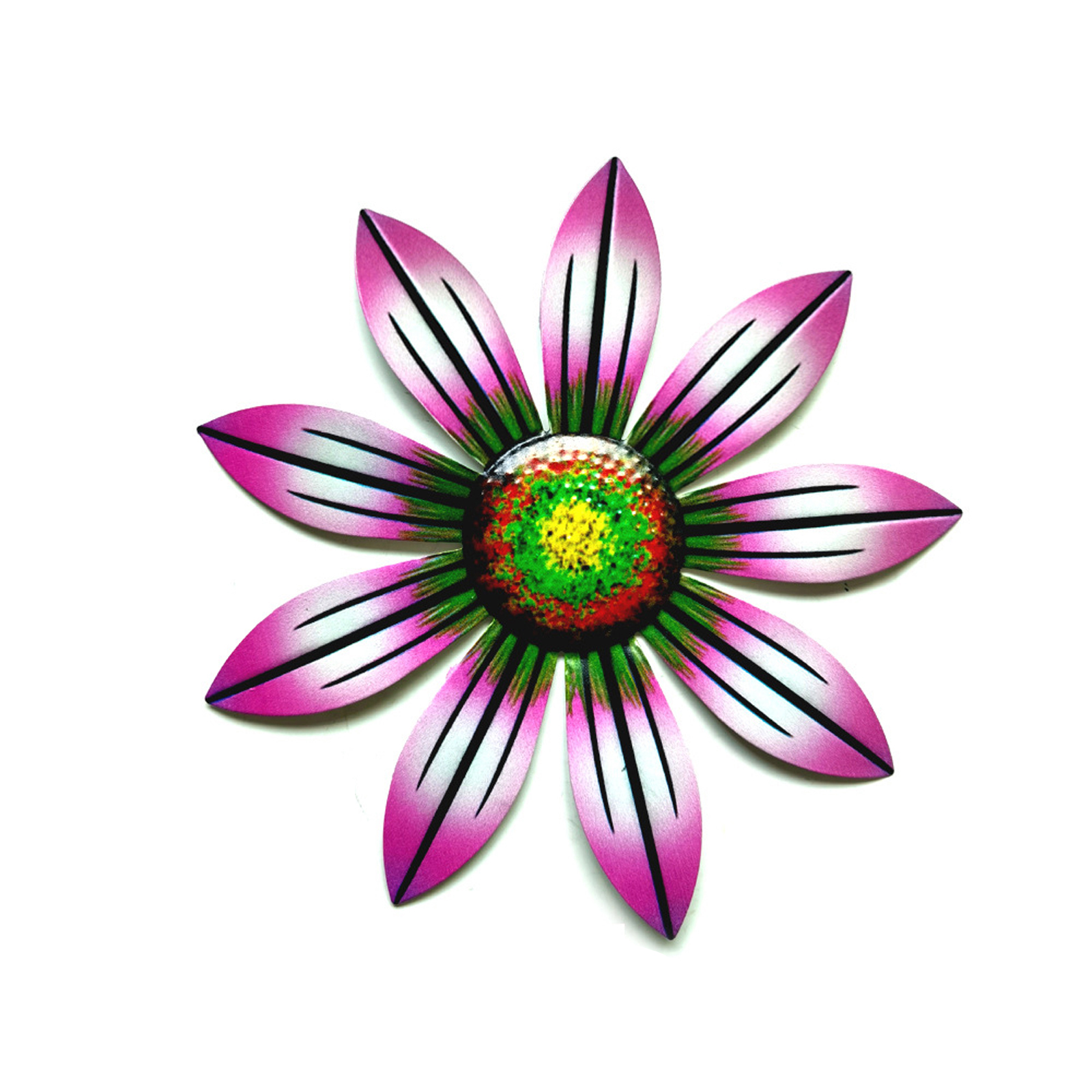 Metal Flower Wall Decor Rustic Floral Wall Art Sculpture for Home Garden Porch Patio Decoration: Pink