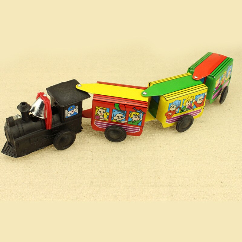 Ricordo d&#39;infanzia Adulto Collection Toy espresso Vento fino Giocattoli di Latta Antico metallo Giocattoli per i bambini 3 carrozze treno veicolo