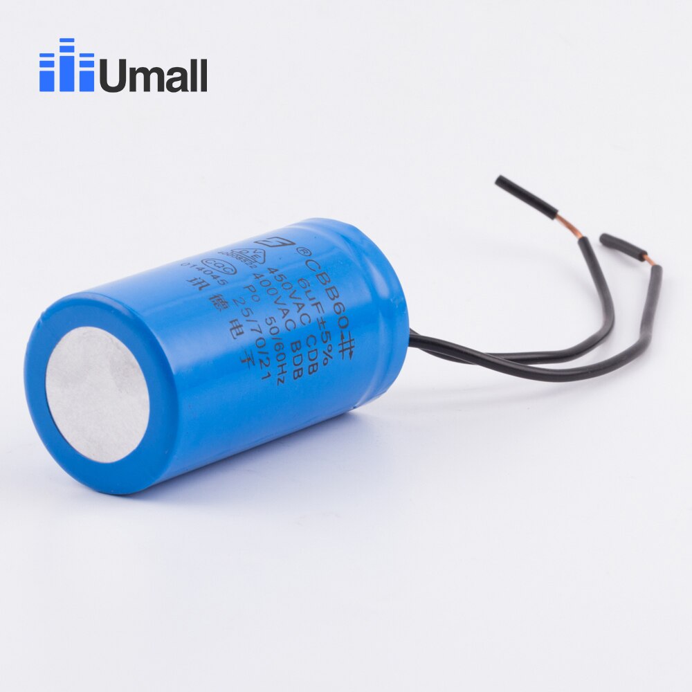 CBB60 6uf running motor start capacitor 450V 50 60Hz electric machine repair parts suitable for all kinds of household appliance